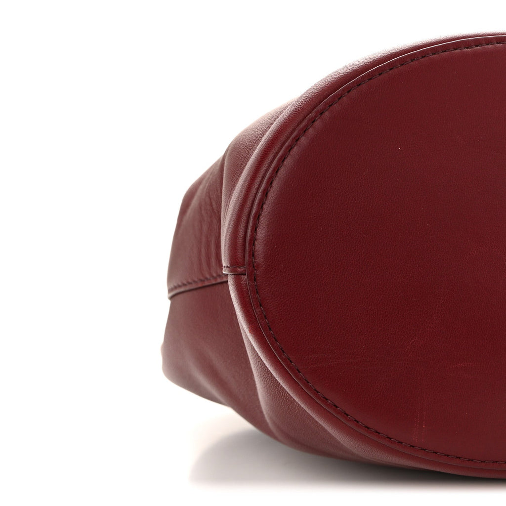 Nappa Drop Bucket Bag Bordeaux