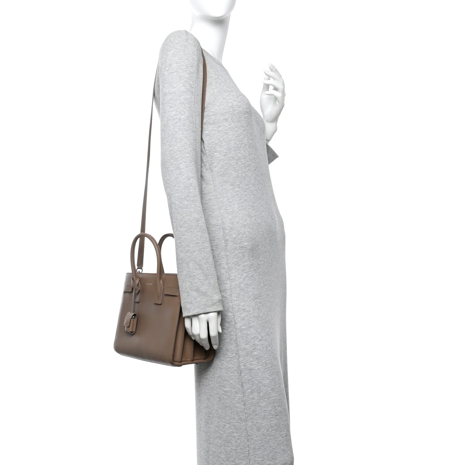 Grained Calfskin Baby Sac De Jour Taupe