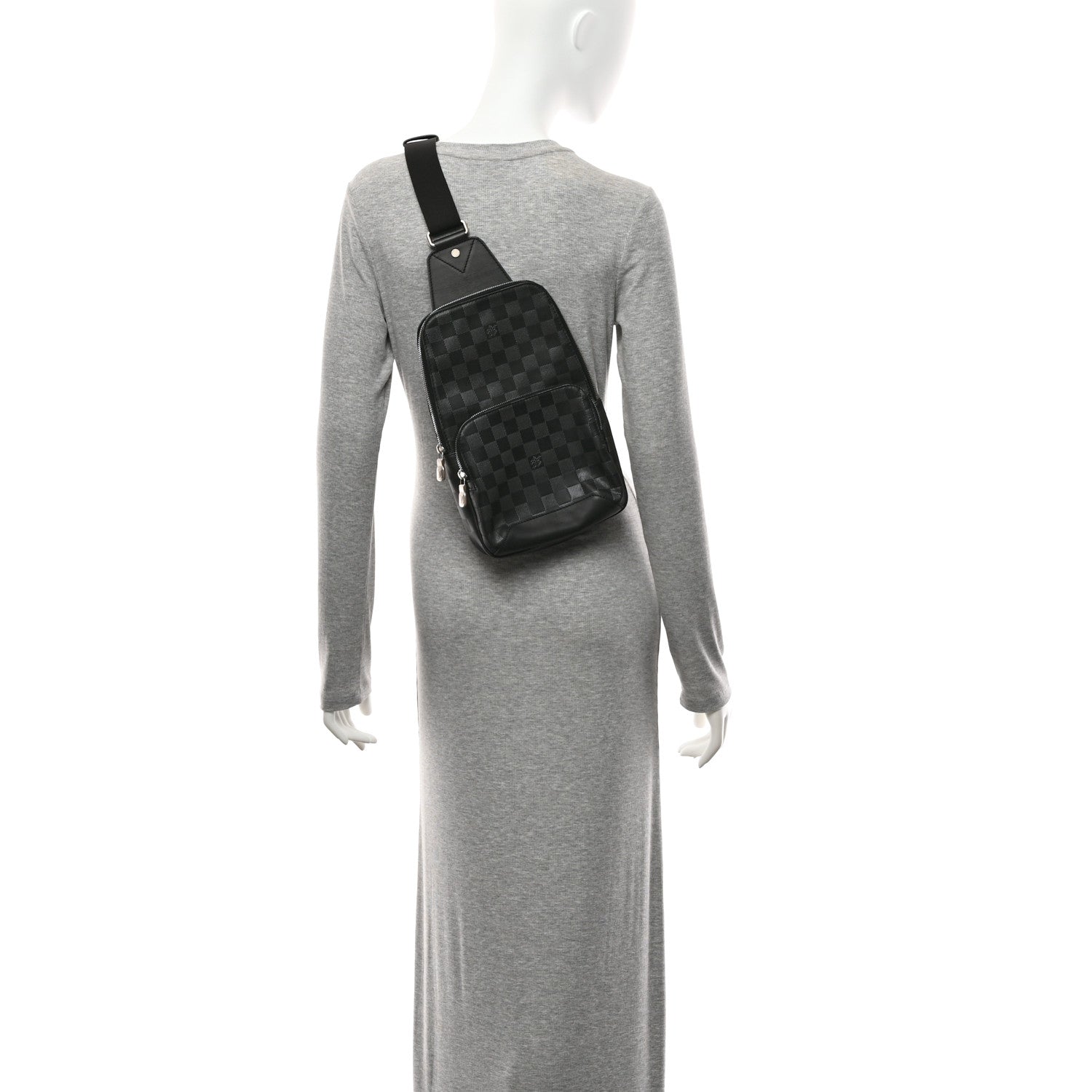 Damier Graphite Avenue Sling Bag Onyx Silver
