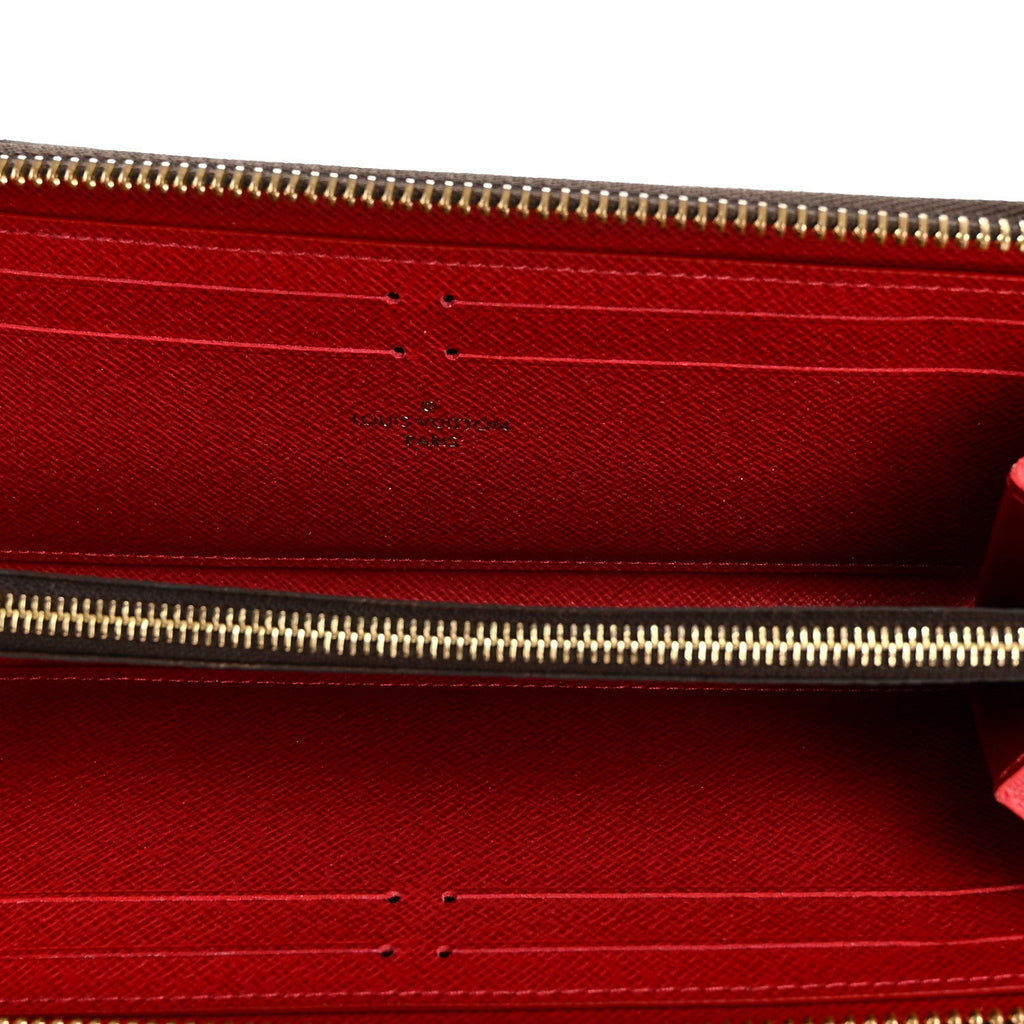 Damier Ebene Clemence Wallet Cherry