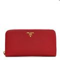 Saffiano Metal Zip Around Wallet Fuoco