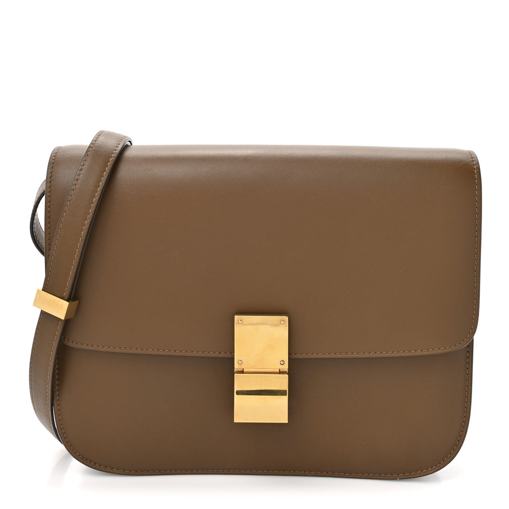 Box Calfskin Medium Classic Box Flap Bag  Camel