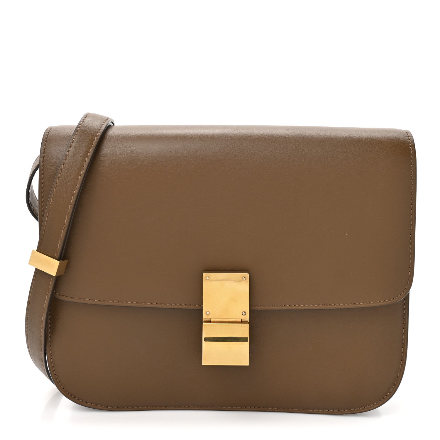 Box Calfskin Medium Classic Box Flap Bag  Camel
