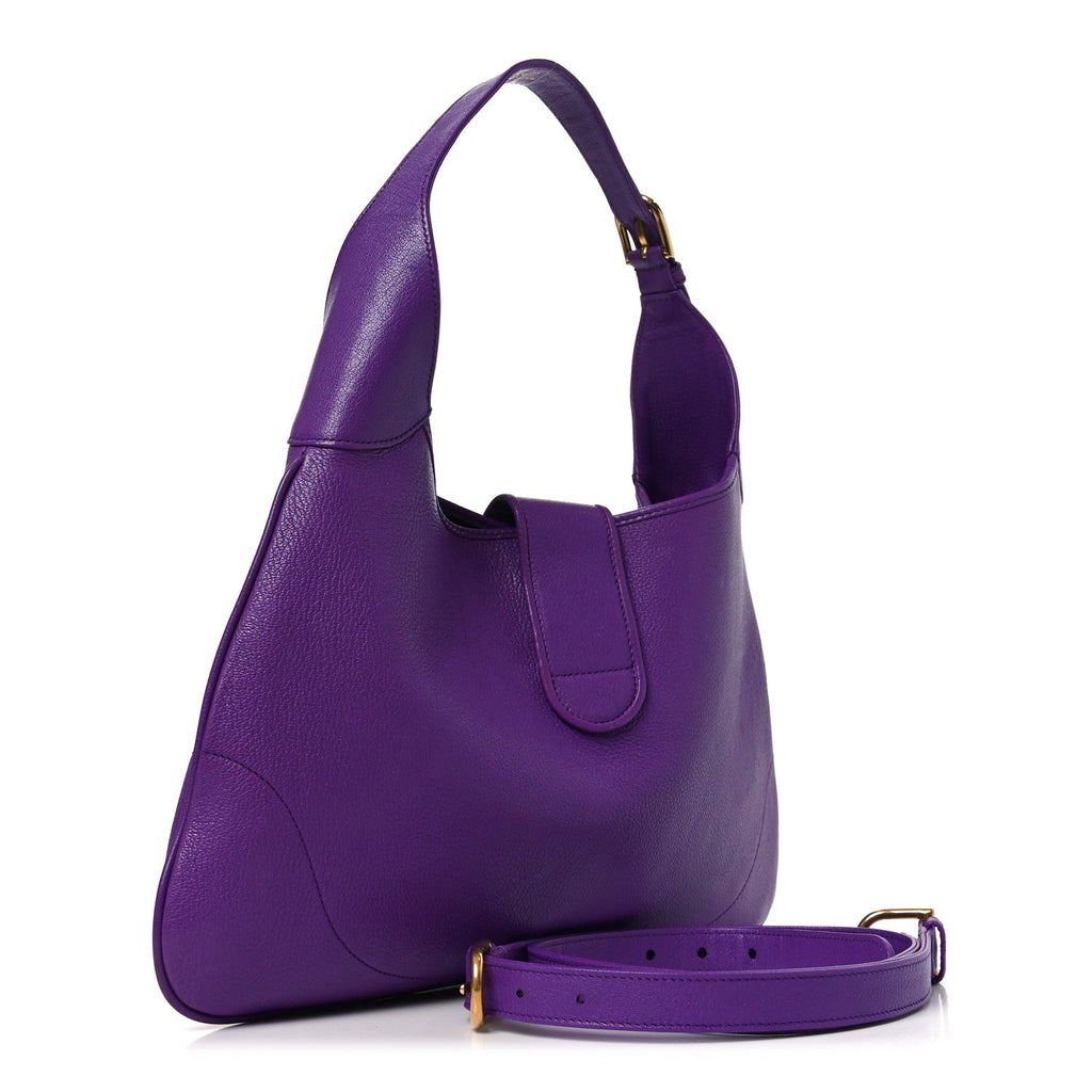 Goatskin Medium Aphrodite Shoulder Bag Shine Purple