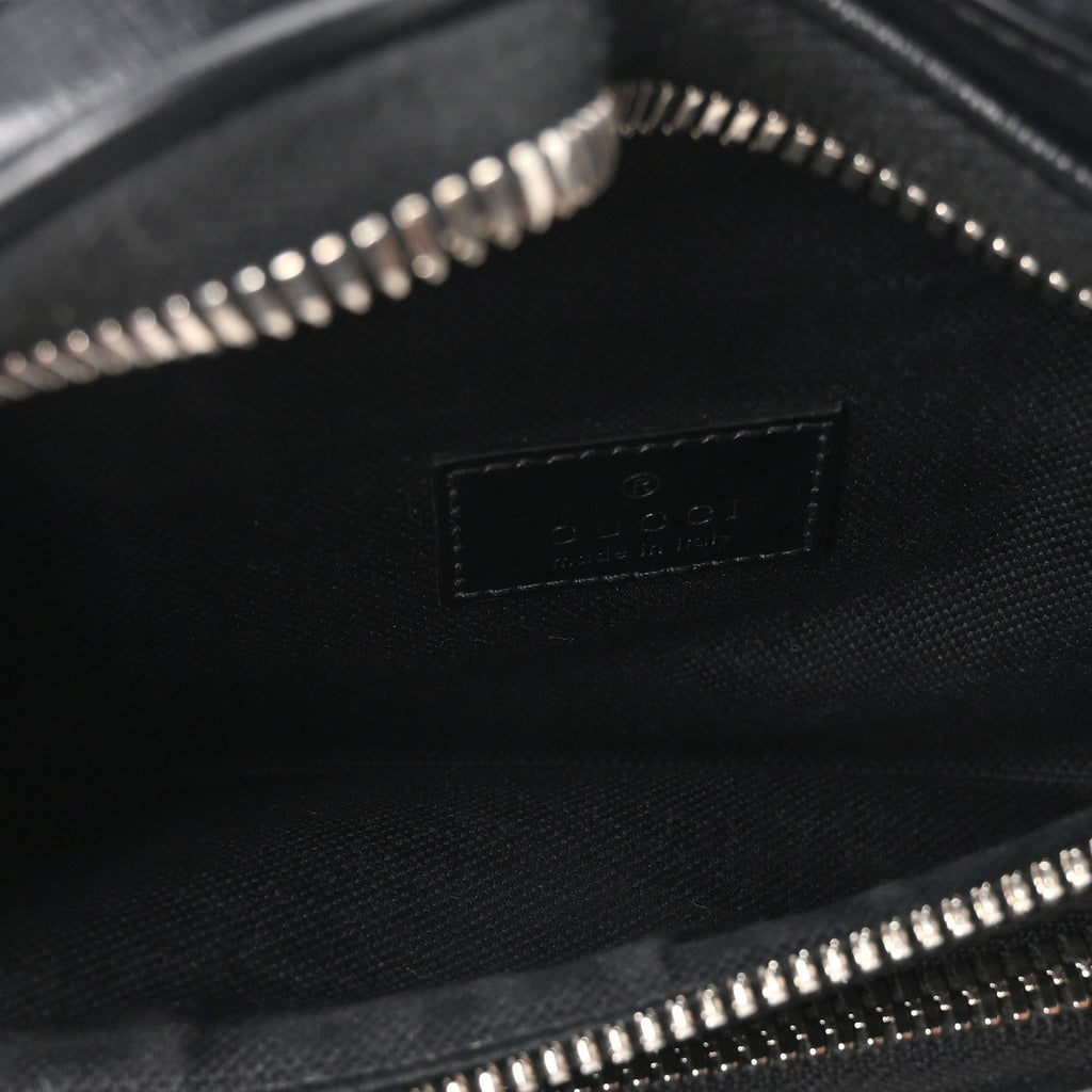 GG Supreme Monogram Textured Calfskin Retro Interlocking G Belt Bag Black