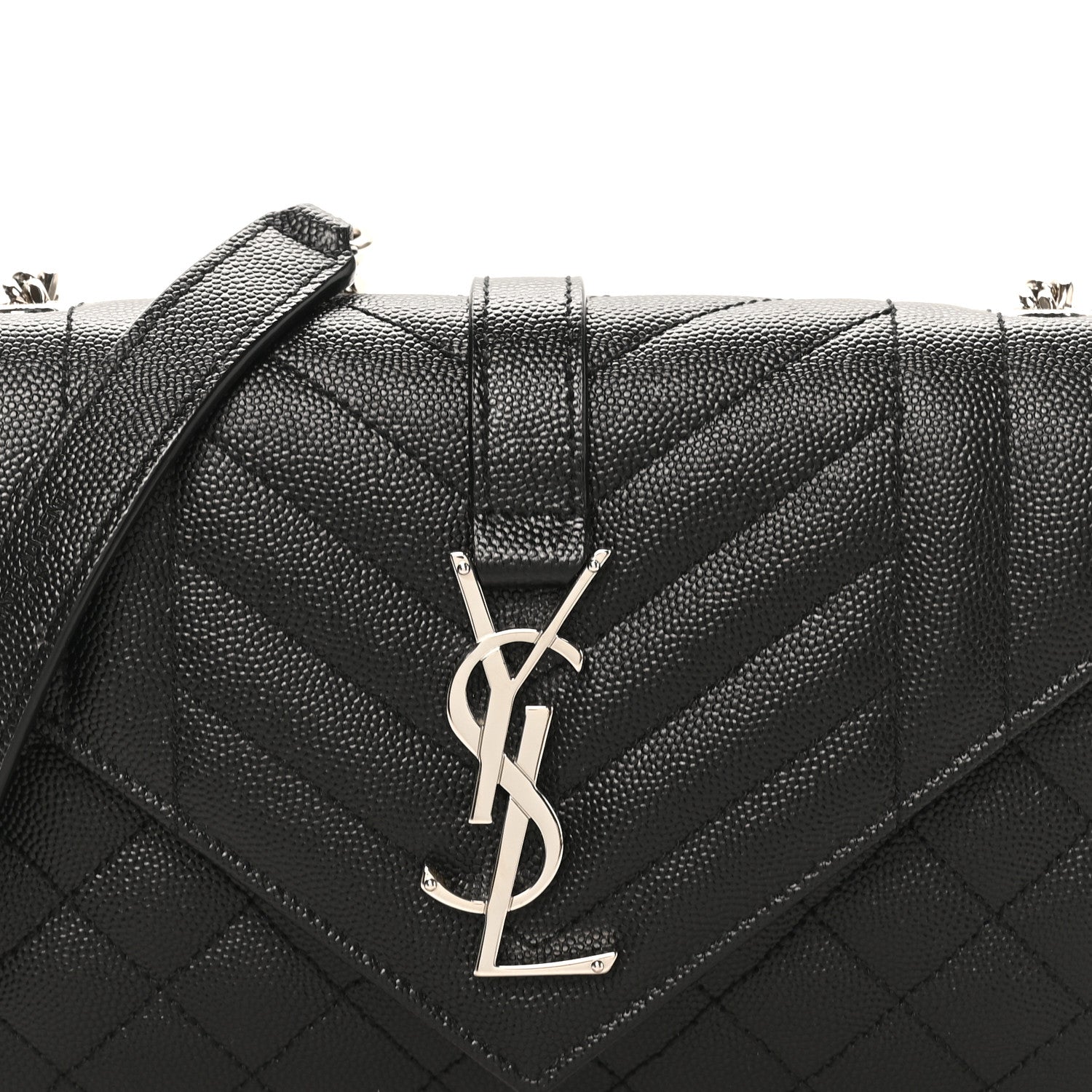 Grain De Poudre Textured Mixed Matelasse Triquilt Small Monogram Satchel Black