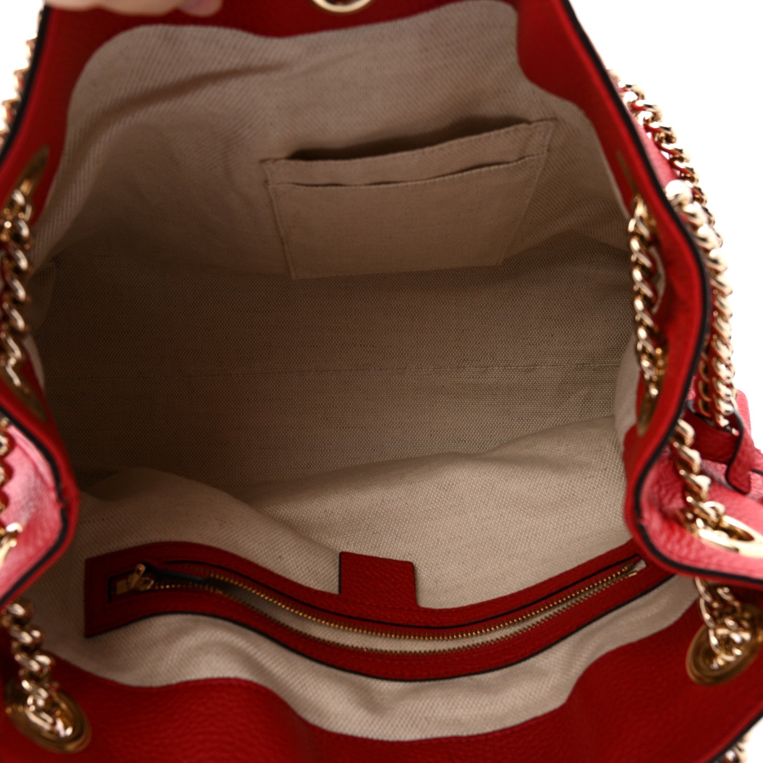 Cellarius Calfskin Medium Soho Chain Shoulder Bag Vibrant Red