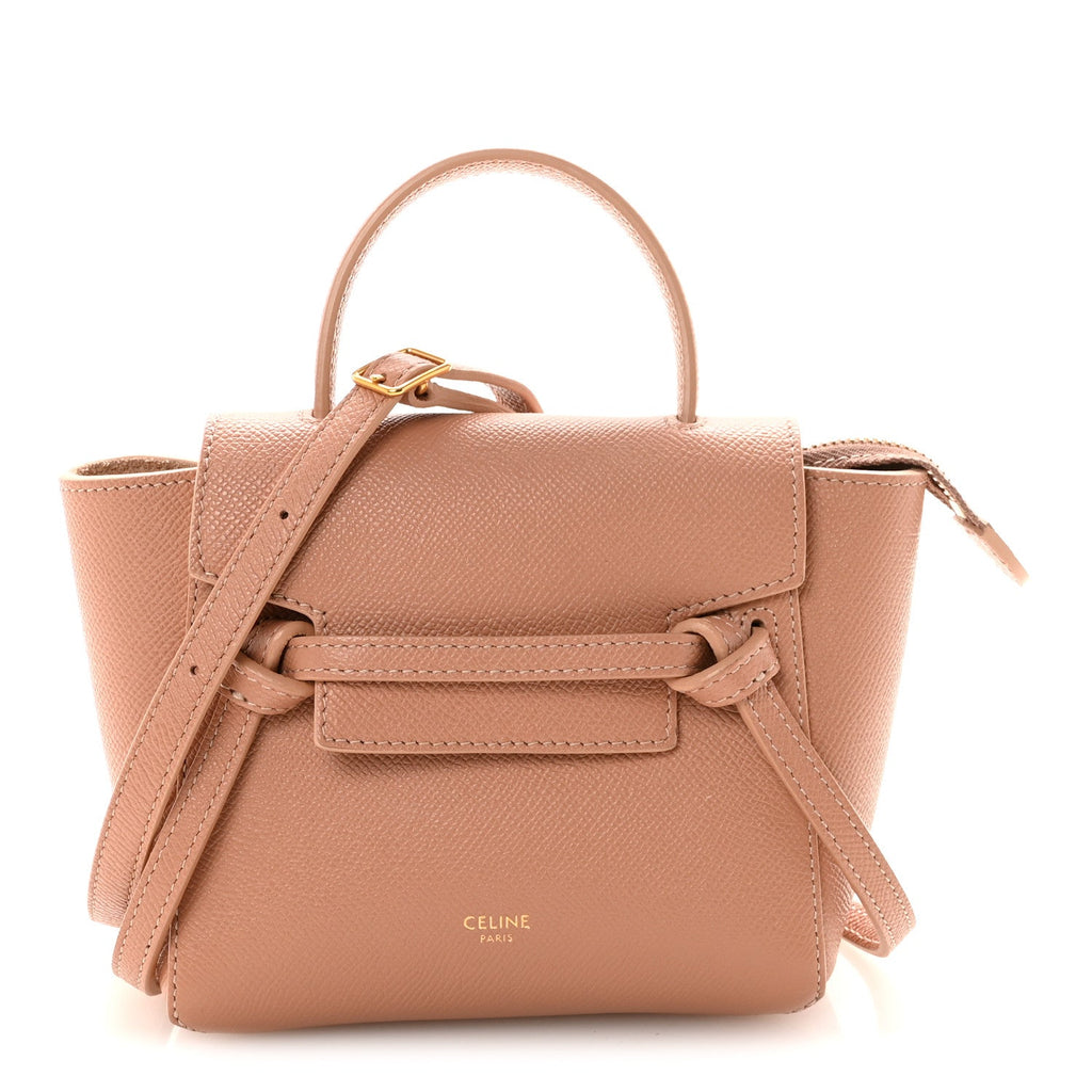 Grained Calfskin Micro Belt Bag Vintage Pink