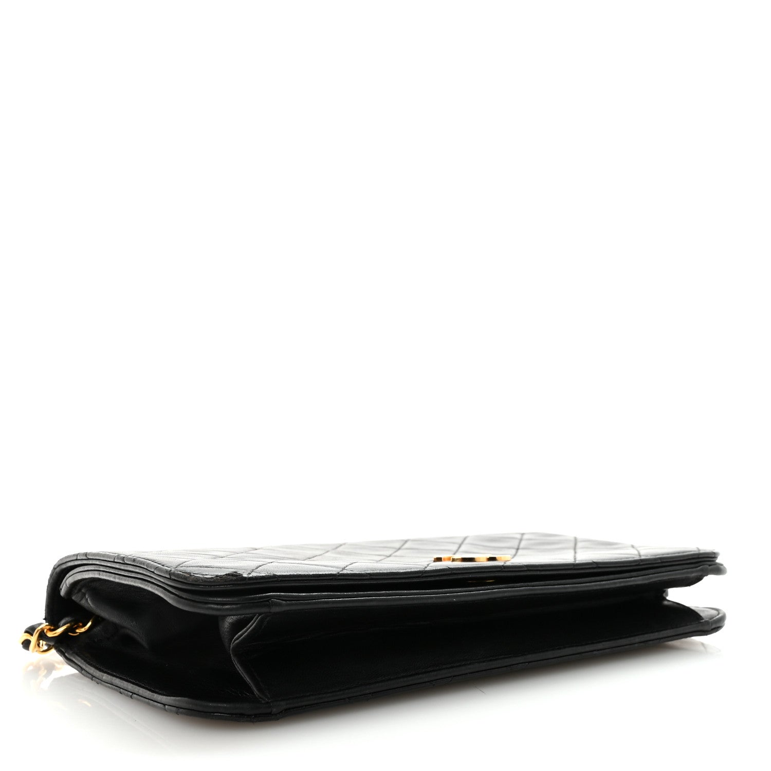 Lambskin Quilted Small Single Flap Bag Black