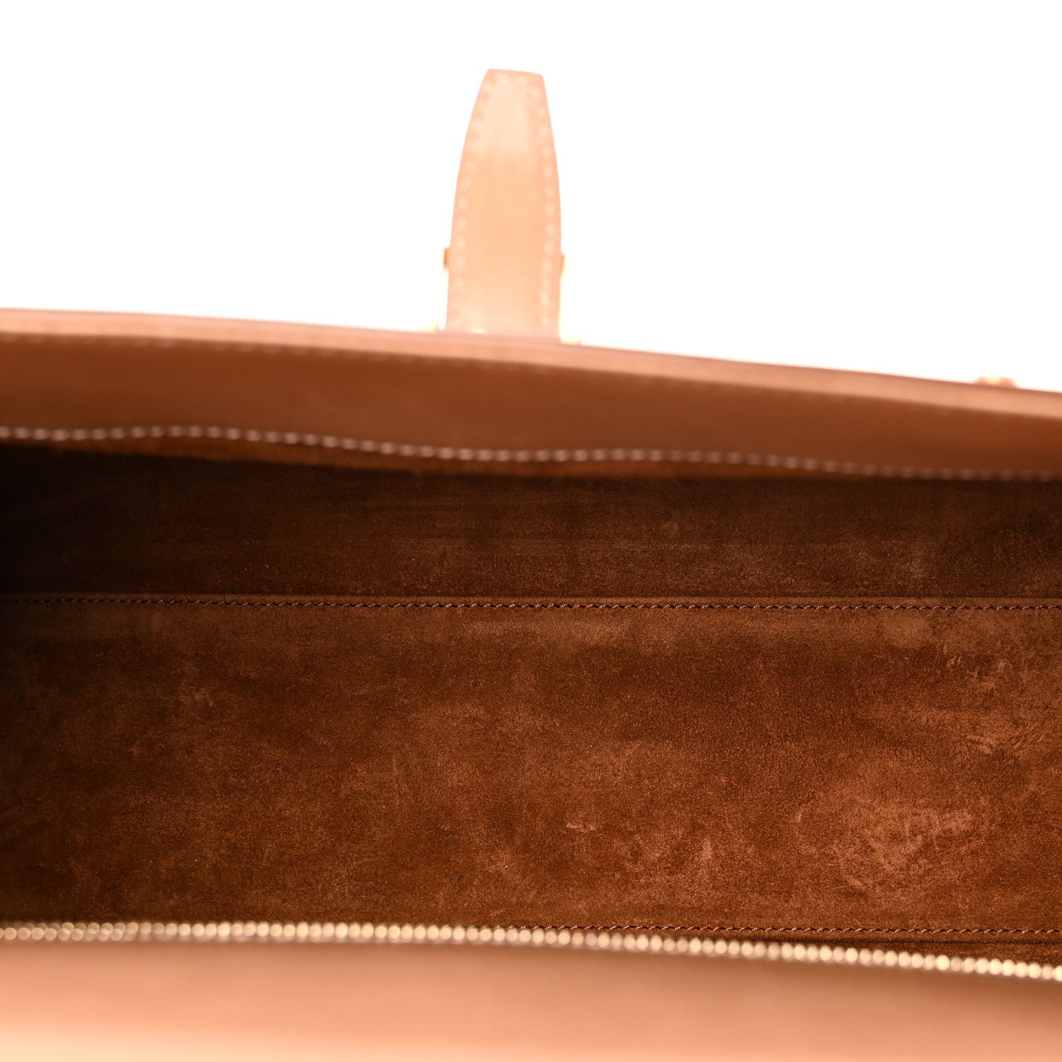Smooth Vintage Calfskin Le Fermoir Top Handle Bag Vintage Brown