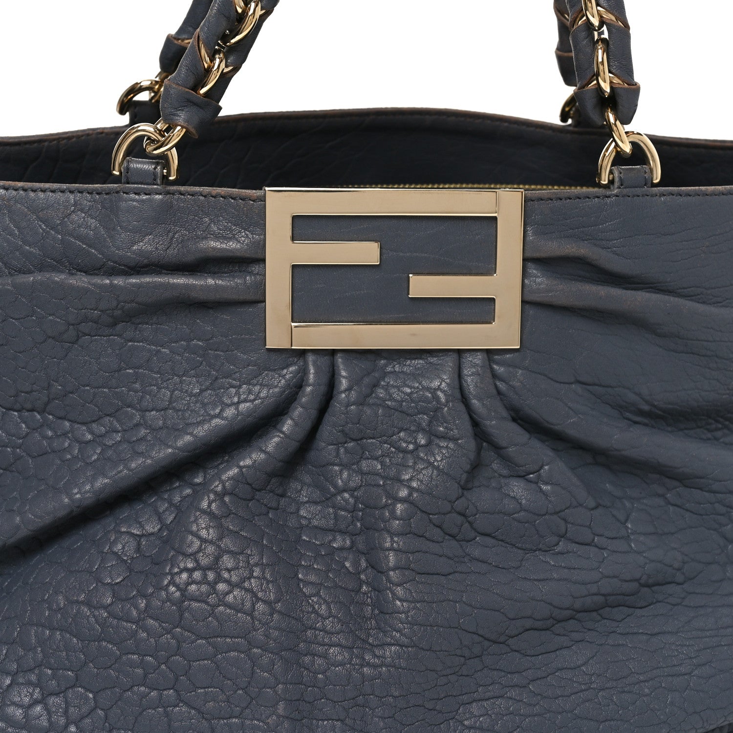 Crinkled Lambskin Mia Tote Blue