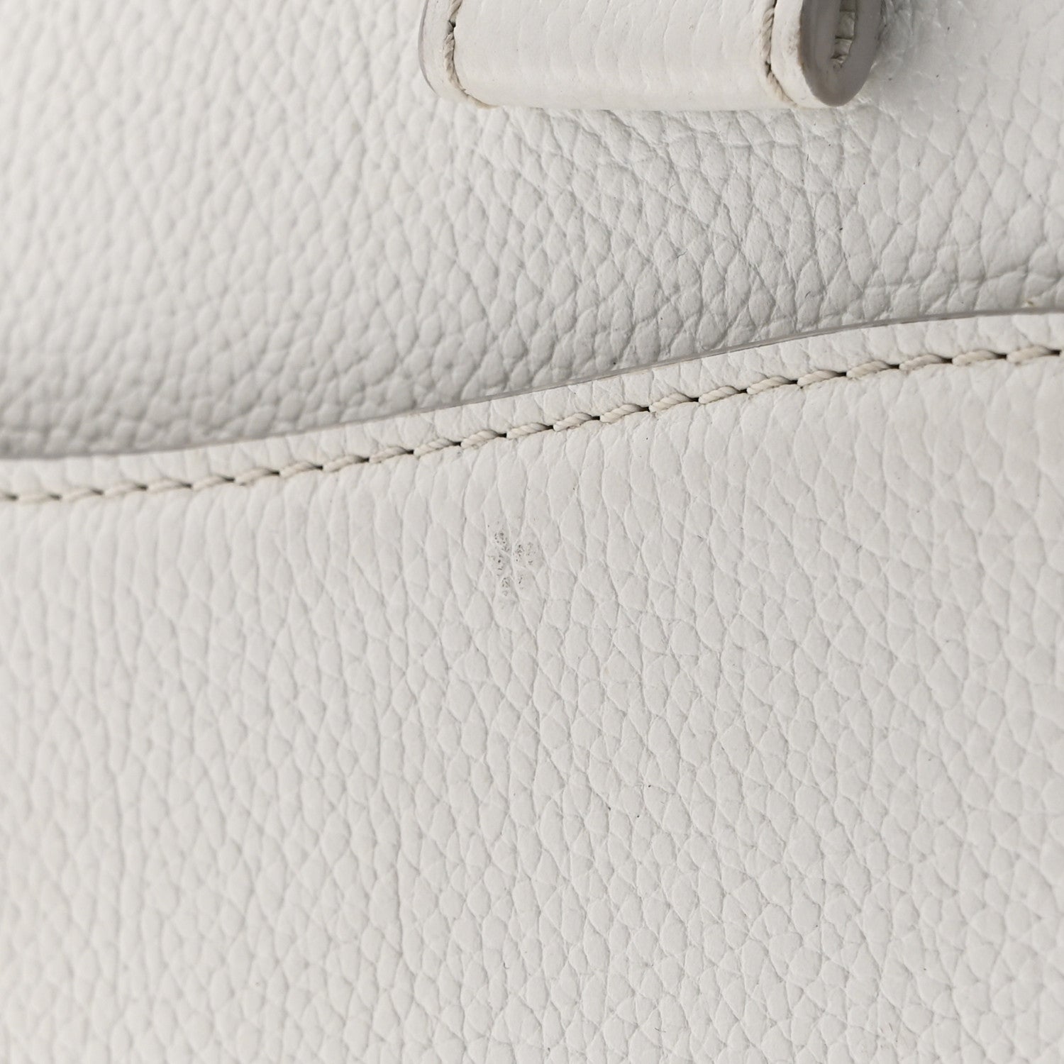 Grained Calfskin Small Neo Executive Shopper Tote White