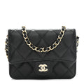 Caviar Quilted Mini Chain Bag Black