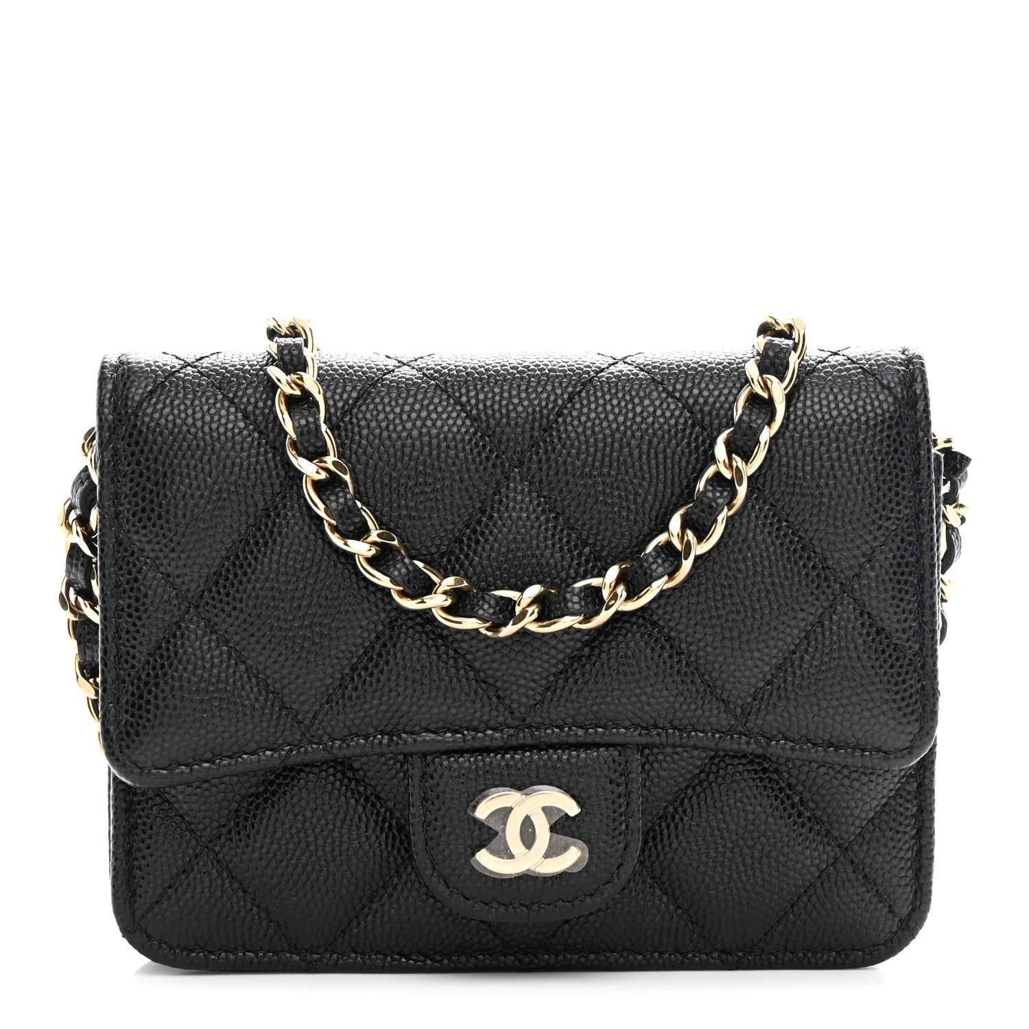Caviar Quilted Mini Chain Bag Black