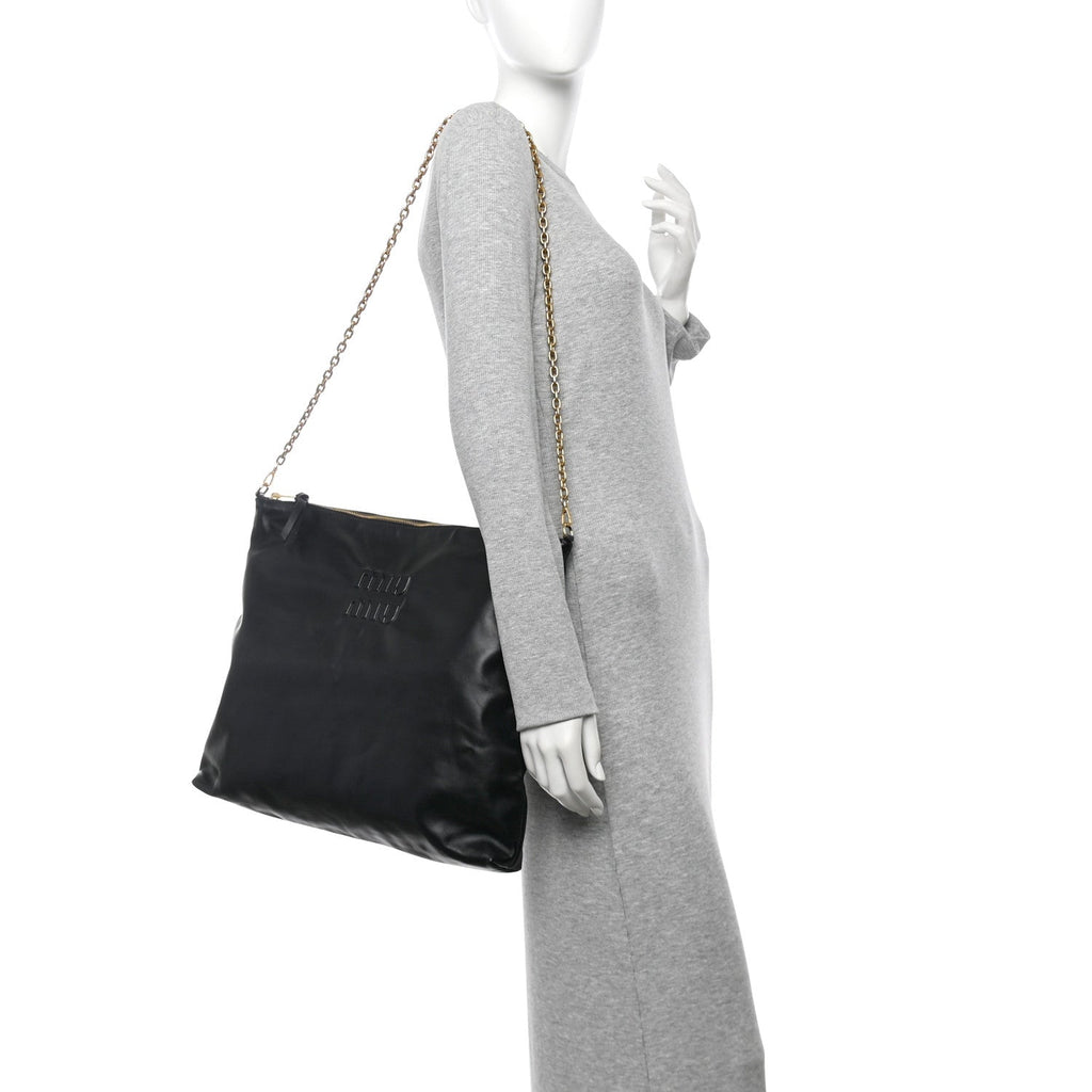 Soft Calf Softy Shoulder Bag Black