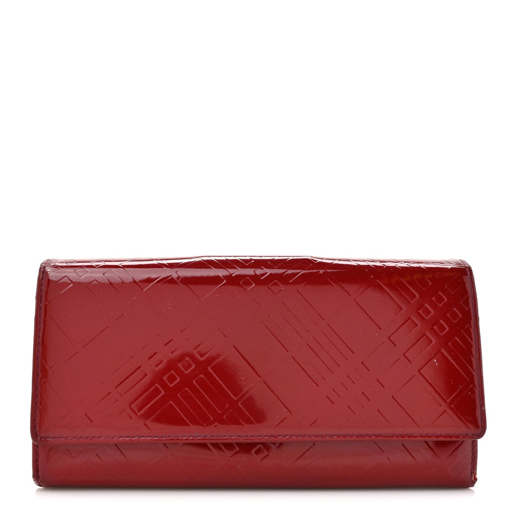 Patent Calfskin Wallet Red