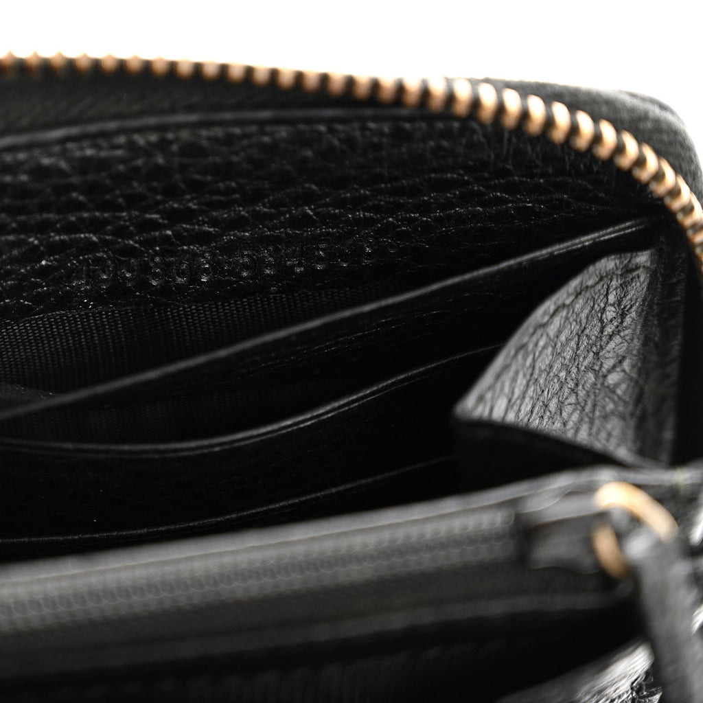 Calfskin Butterfly Zip Around Wallet Black