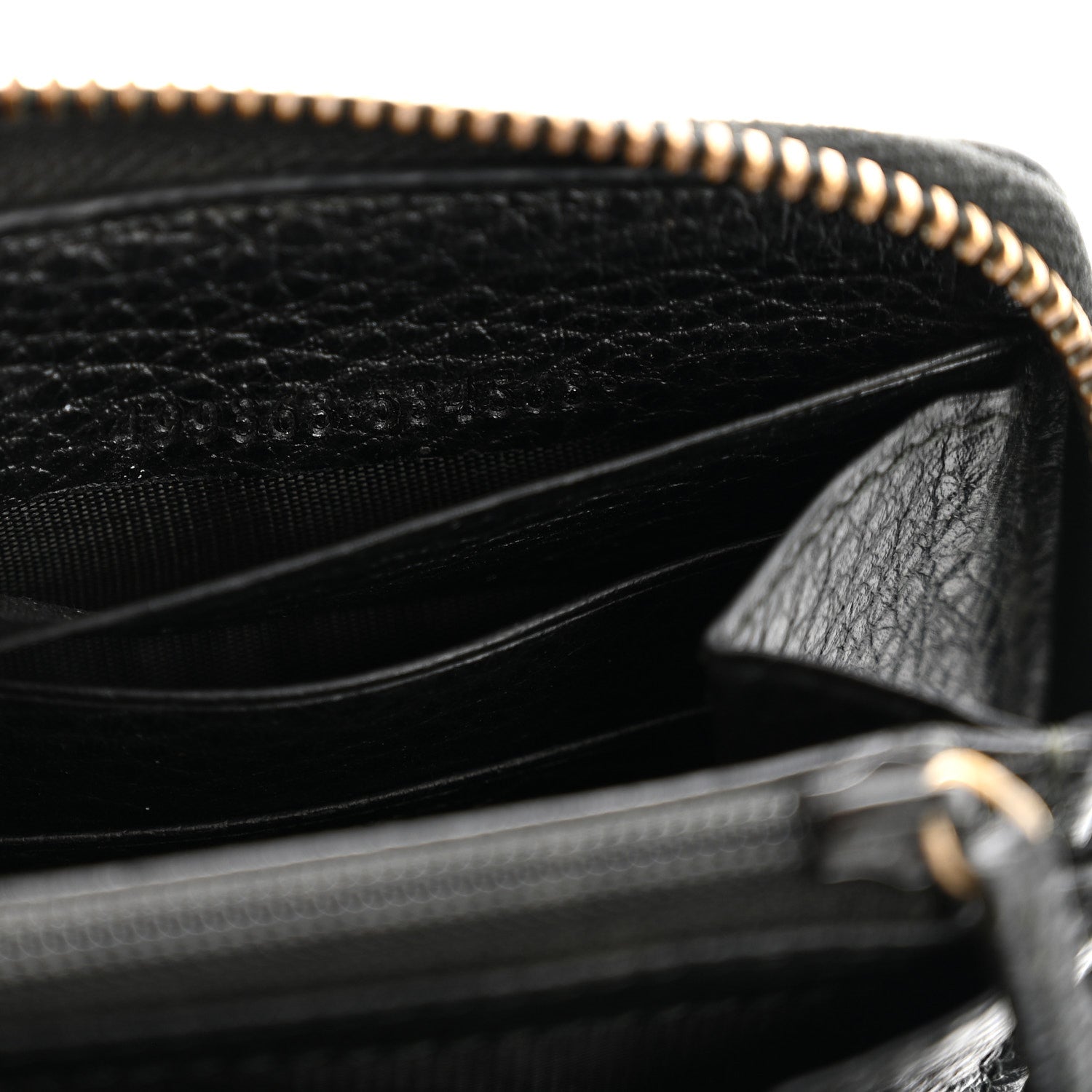 Calfskin Butterfly Zip Around Wallet Black