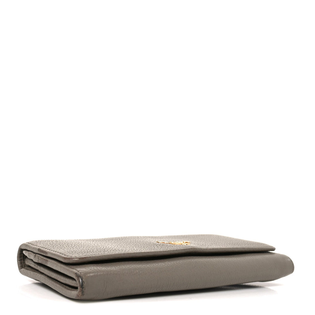 Vitello Daino Metal Continental Flap Wallet Argilla