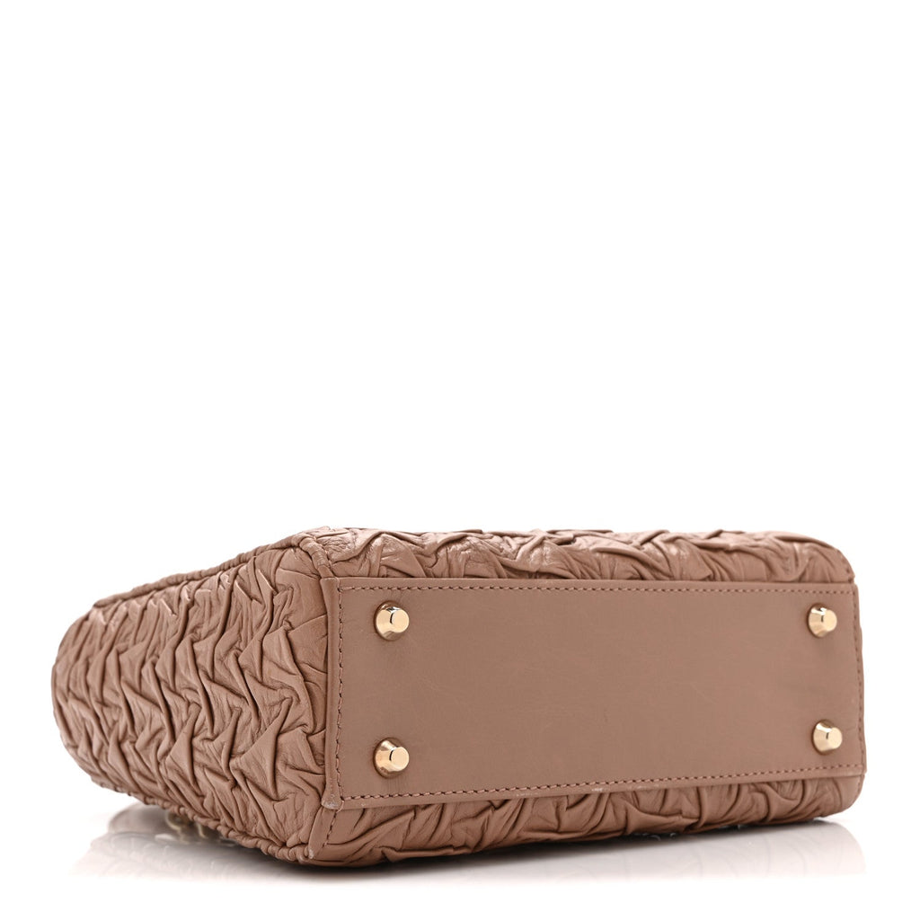 Lambskin Gathered Mini Lady Dior Fard
