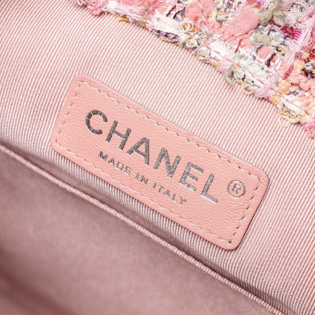 Chanel 19S Backpack Pink Tweed Palladium and Gold Hardware