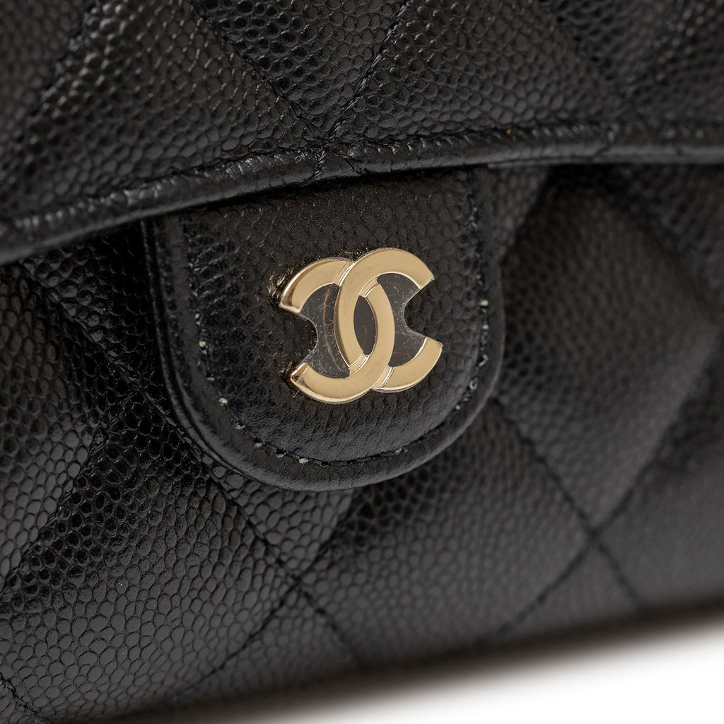Chanel 24S Classic Clutch On Chain Caviar Black Gold Hardware