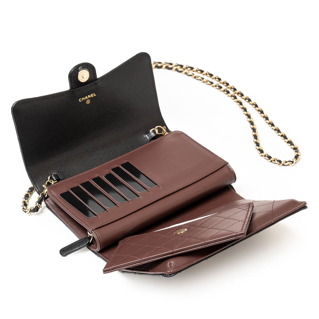 Chanel 24S Classic Clutch On Chain Caviar Black Gold Hardware