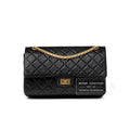Chanel 2.55 Reissue 226 Flap Black Aged Calfskin Brushed Gold Hardware
