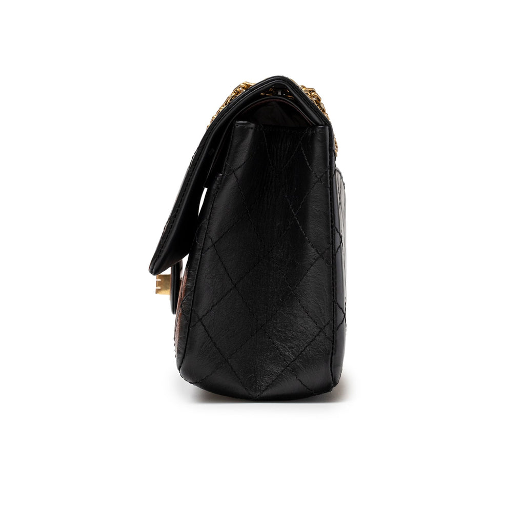 Chanel 2.55 Reissue 226 Flap Black Aged Calfskin Brushed Gold Hardware