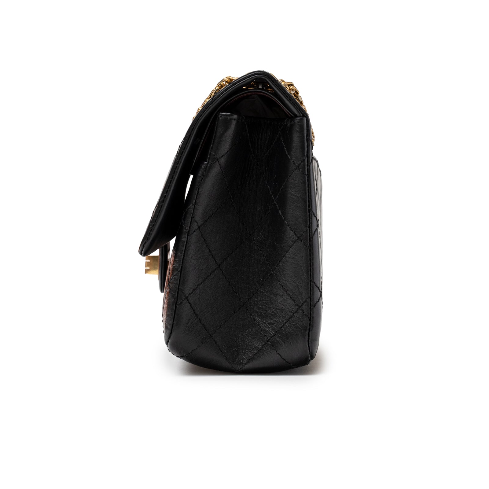 Chanel 2.55 Reissue 226 Flap Black Aged Calfskin Brushed Gold Hardware