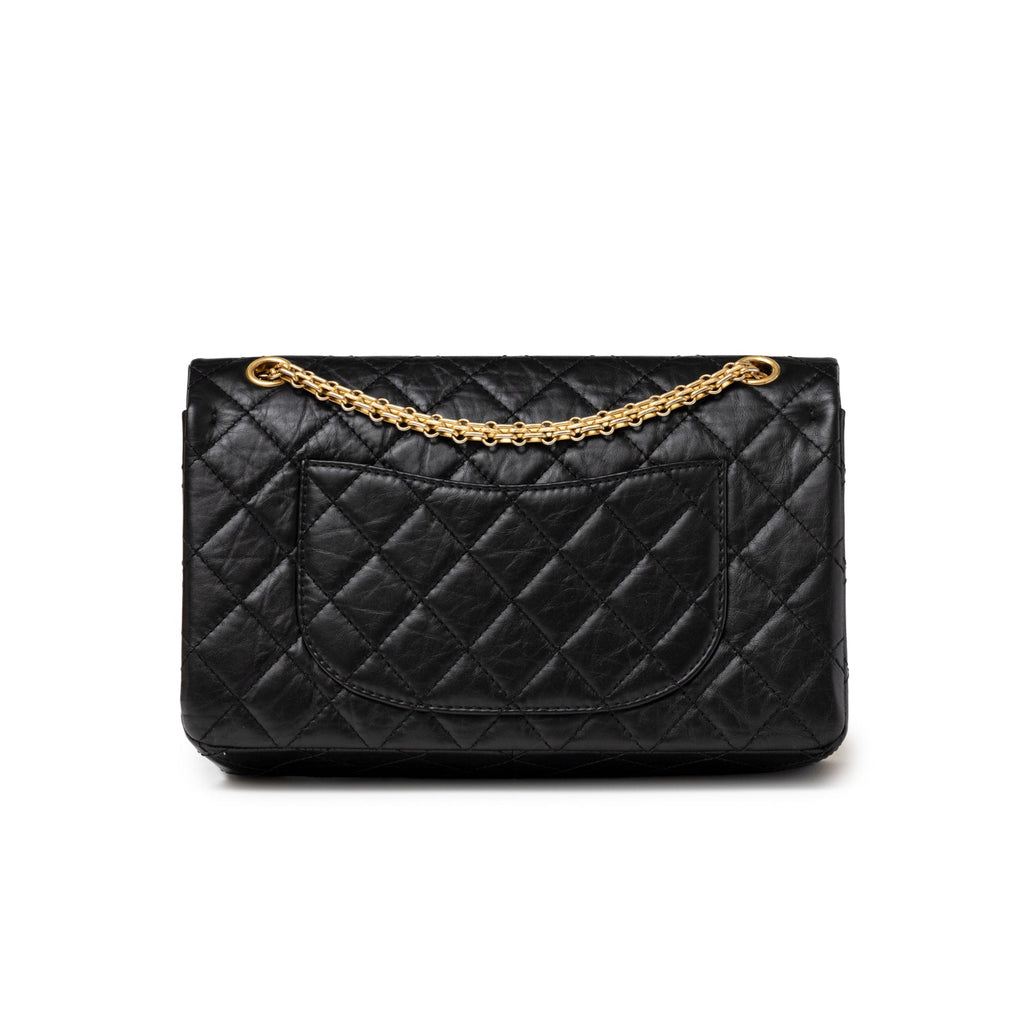 Chanel 2.55 Reissue 226 Flap Black Aged Calfskin Brushed Gold Hardware