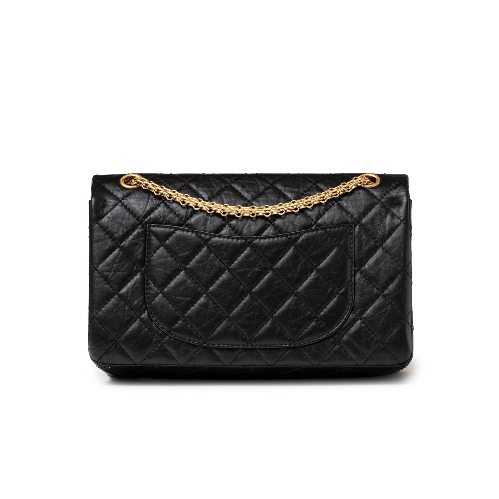 Chanel 2.55 Reissue 226 Flap Black Aged Calfskin Brushed Gold Hardware
