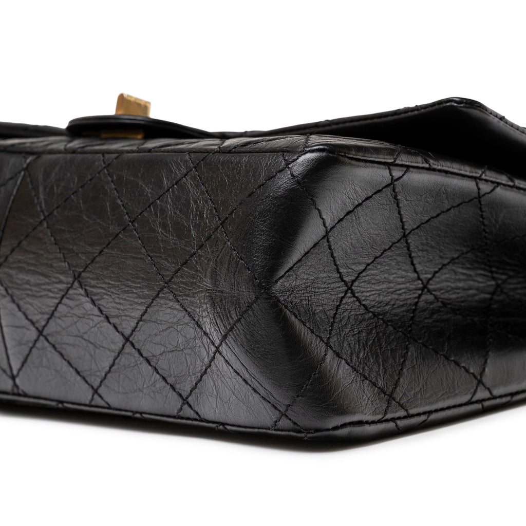 Chanel 2.55 Reissue 226 Flap Black Aged Calfskin Brushed Gold Hardware