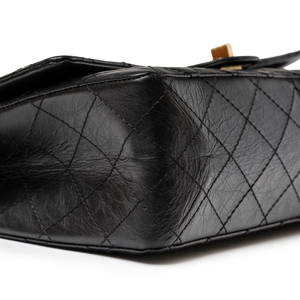 Chanel 2.55 Reissue 226 Flap Black Aged Calfskin Brushed Gold Hardware