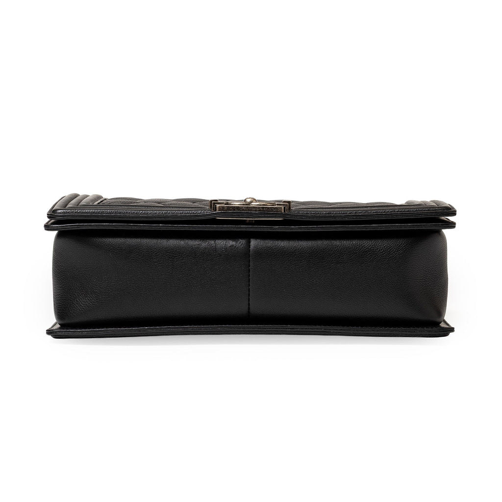 Chanel Boy Bag Double Stitch Flap Black Palladium Hardware