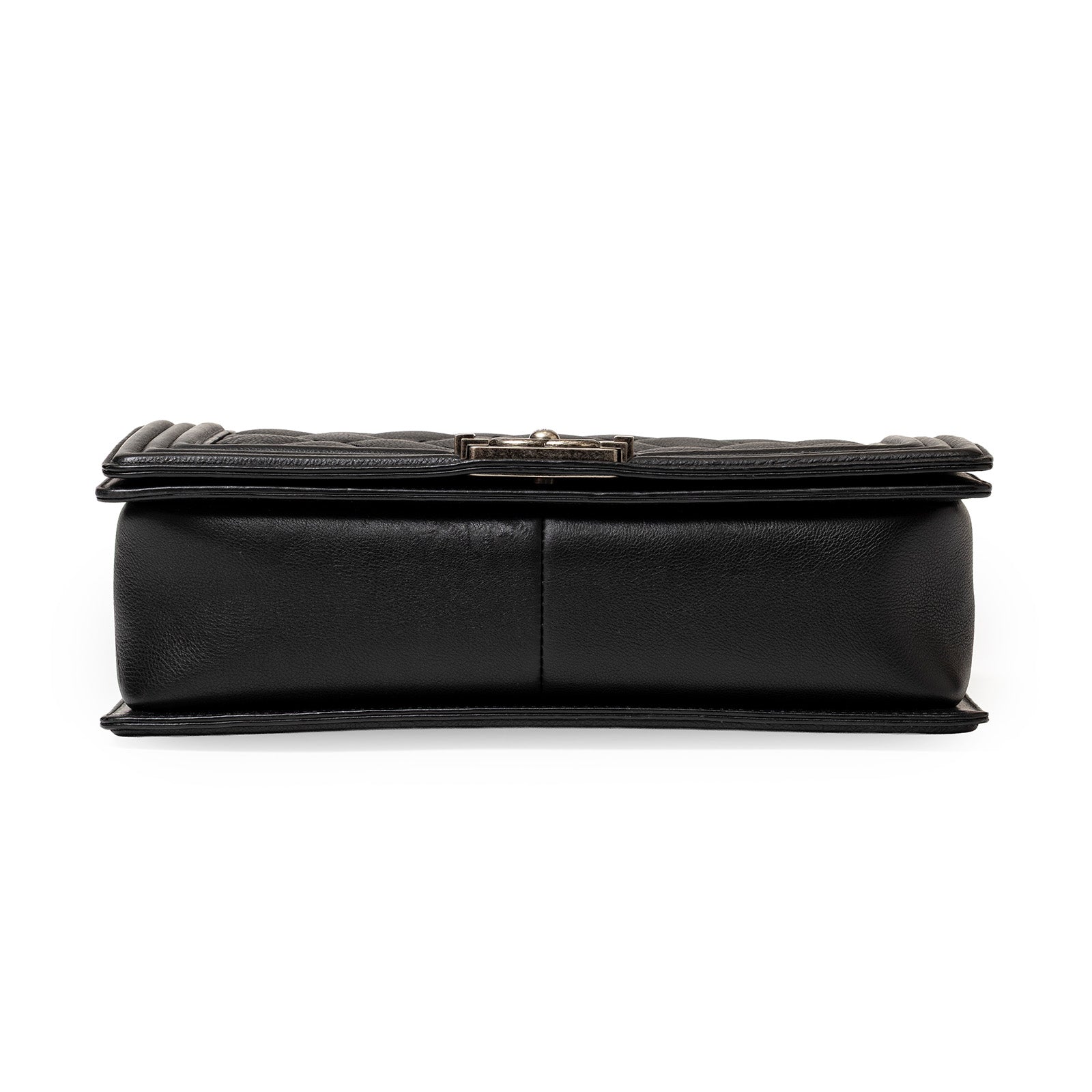 Chanel Boy Bag Double Stitch Flap Black Palladium Hardware