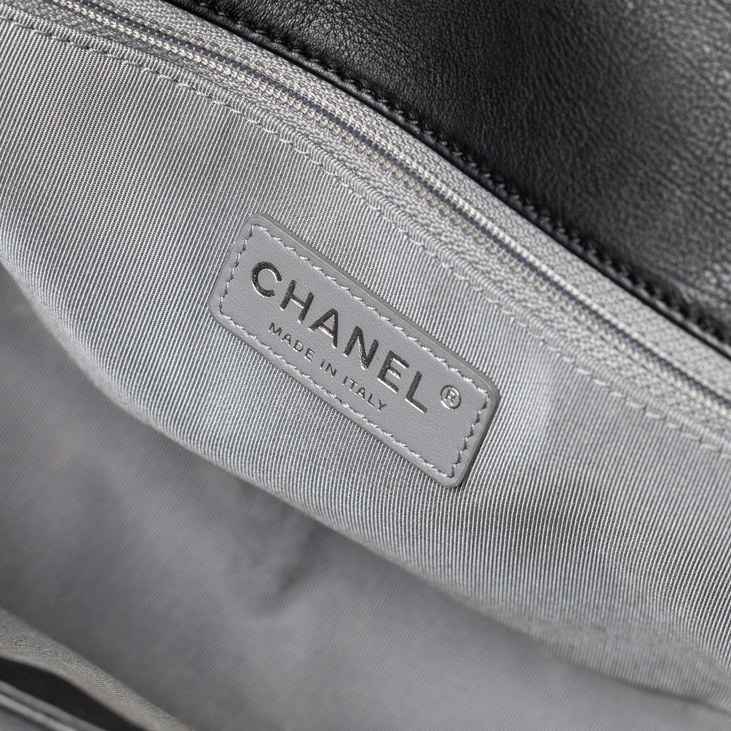 Chanel Boy Bag Double Stitch Flap Black Palladium Hardware