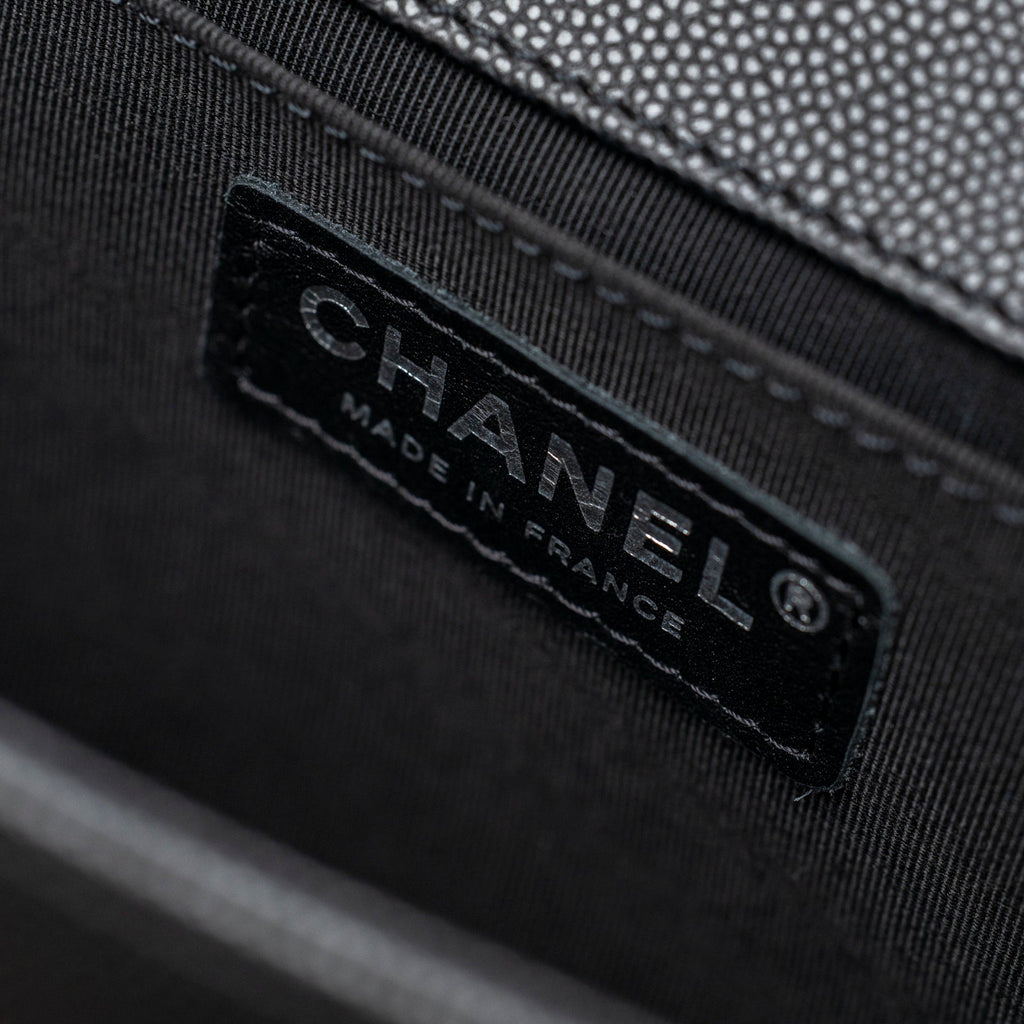 Chanel Boy Bag Medium Black Caviar Aged Ruthenium Hardware