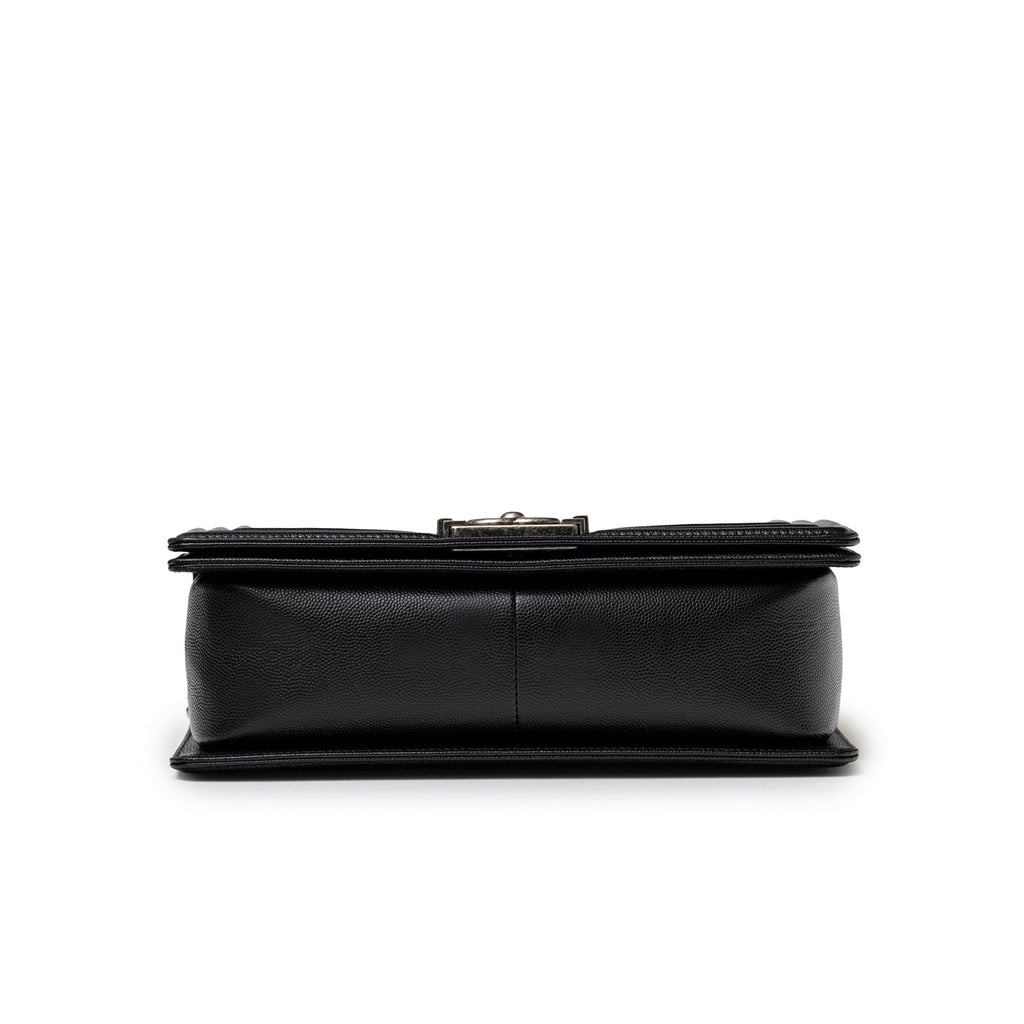 Chanel Boy Bag Medium Black Caviar Aged Ruthenium Hardware