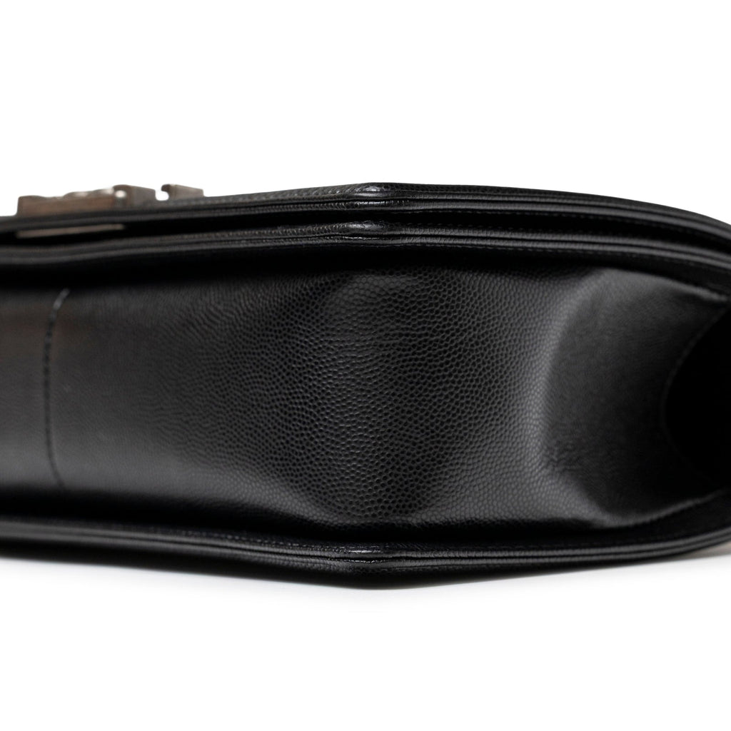 Chanel Boy Bag Medium Black Caviar Aged Ruthenium Hardware