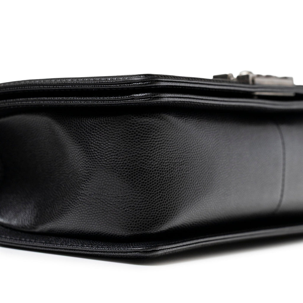 Chanel Boy Bag Medium Black Caviar Aged Ruthenium Hardware
