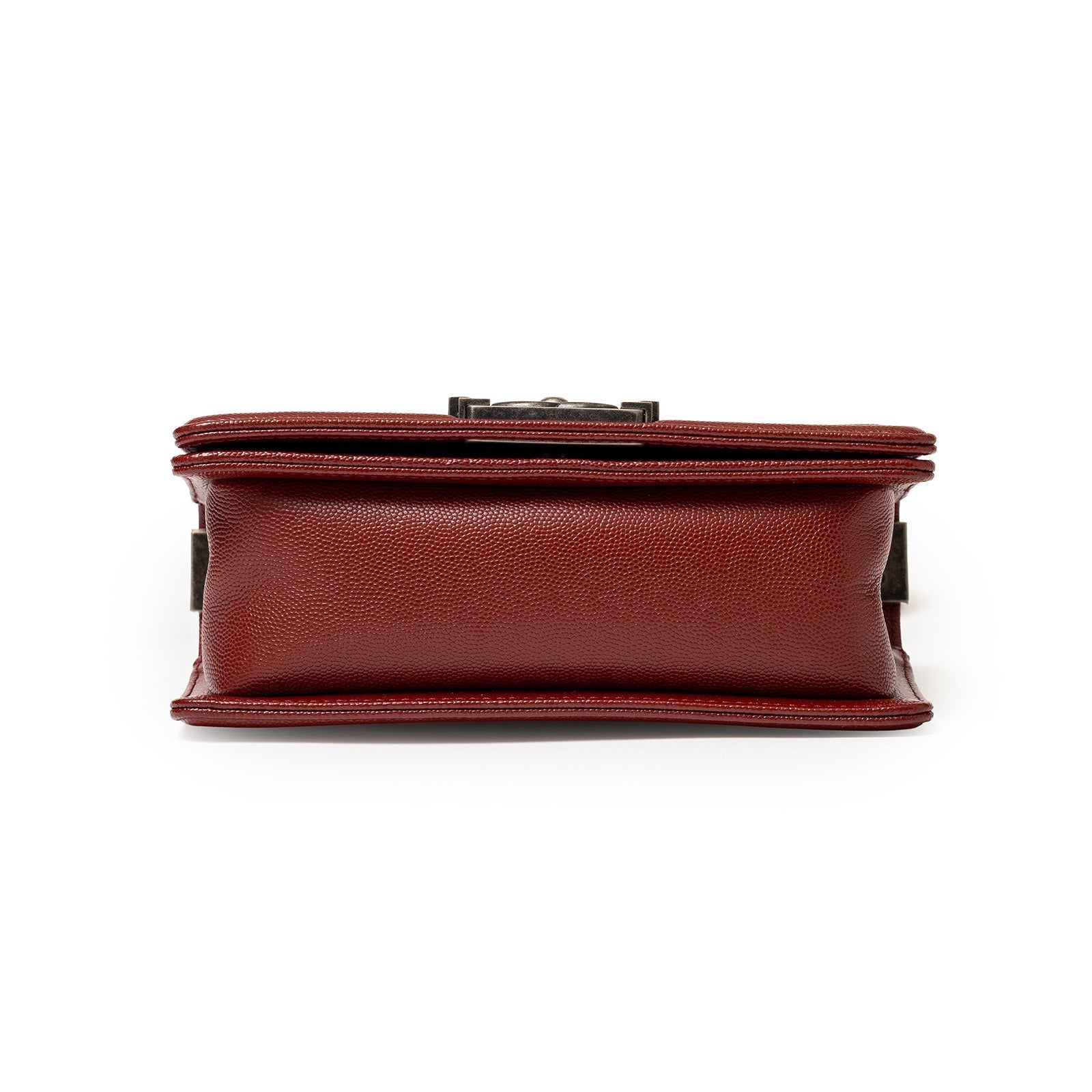 Chanel Boy Bag Small Chevron Burgundy Caviar Palladium Hardware