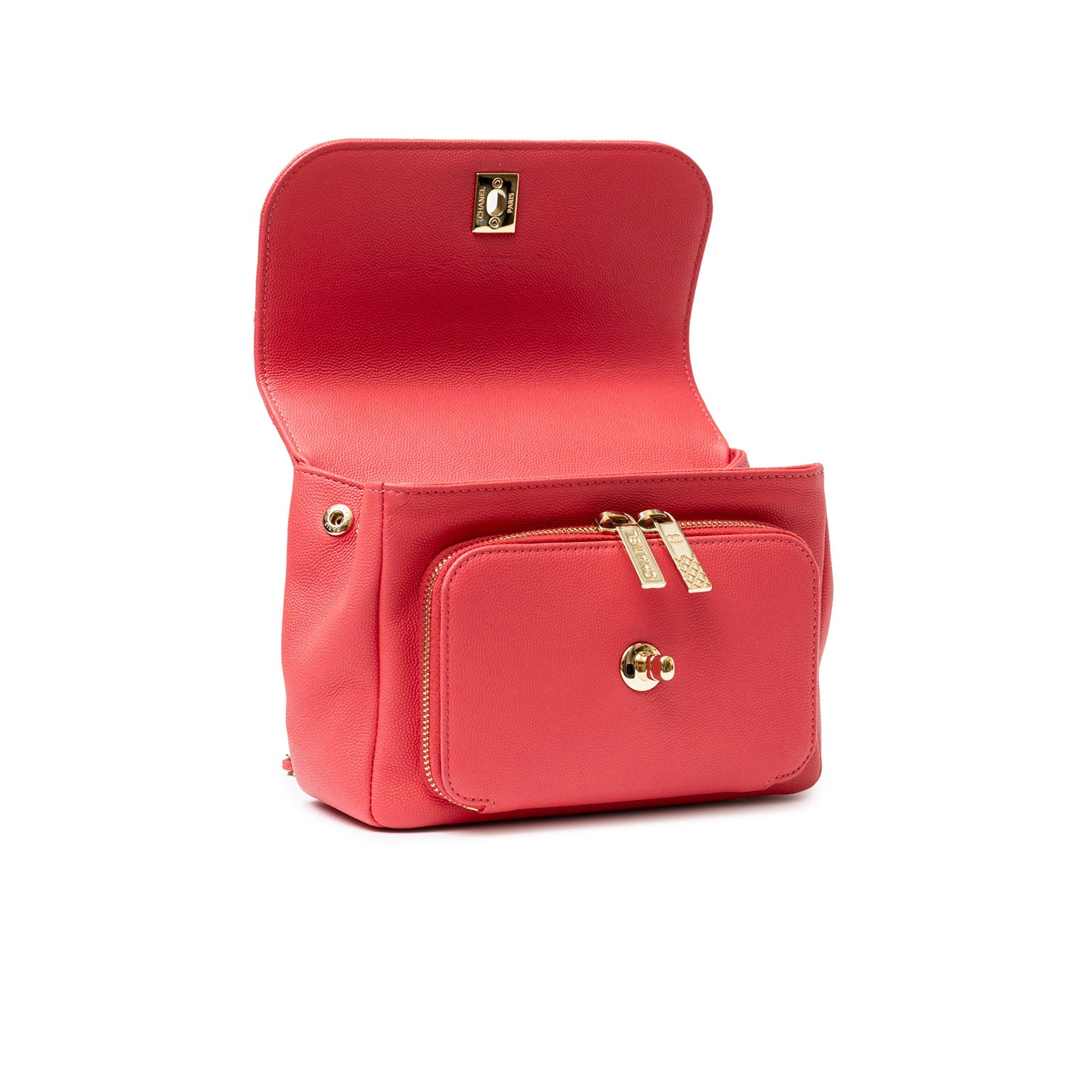 Chanel Business Affinity Small Flap Bag Pink Caviar Light Gold Hardware