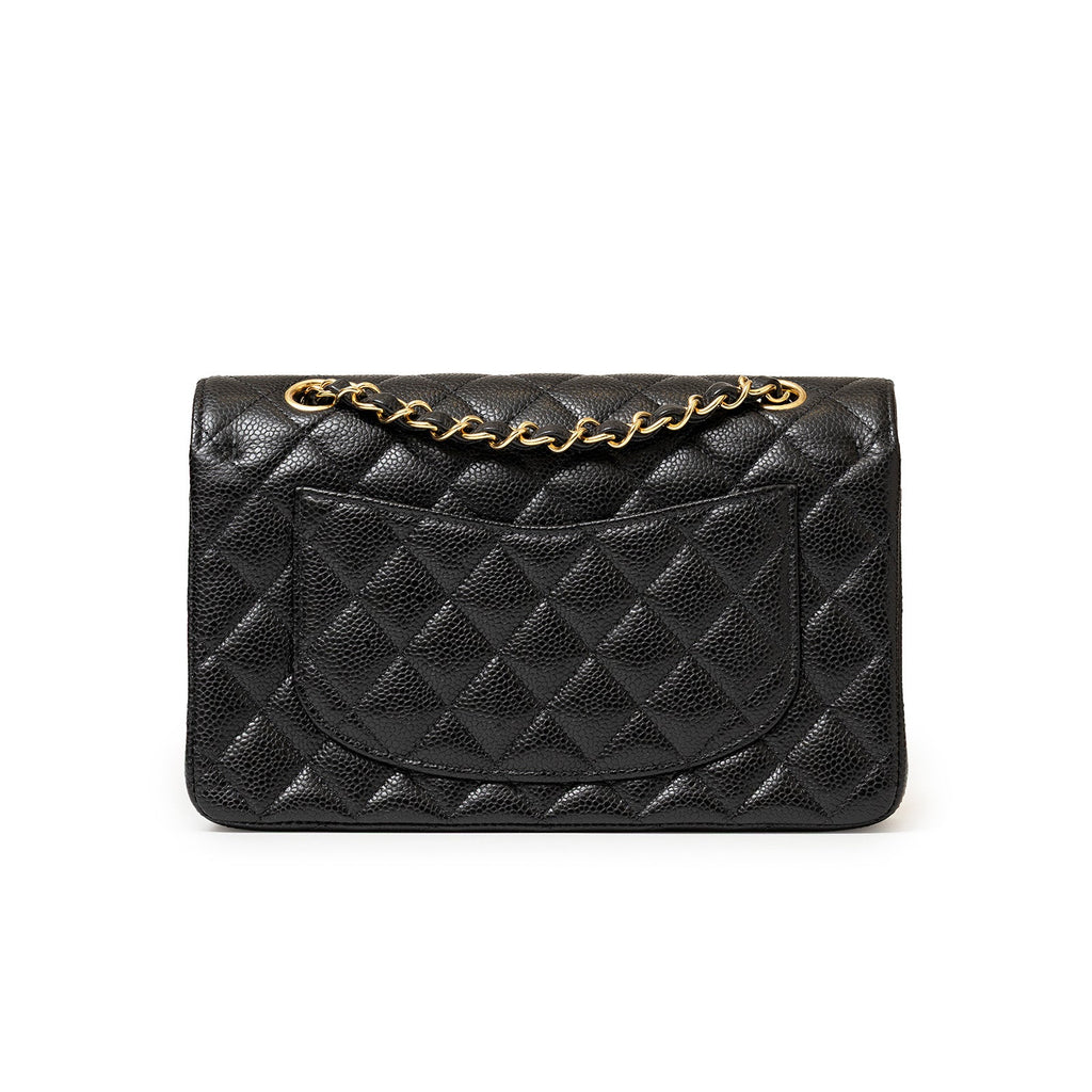 Chanel Classic Flap Bag Small Black Caviar Gold Hardware