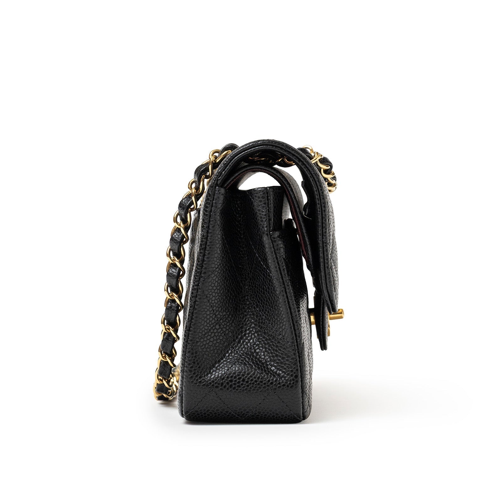 Chanel Classic Flap Bag Small Black Caviar Gold Hardware