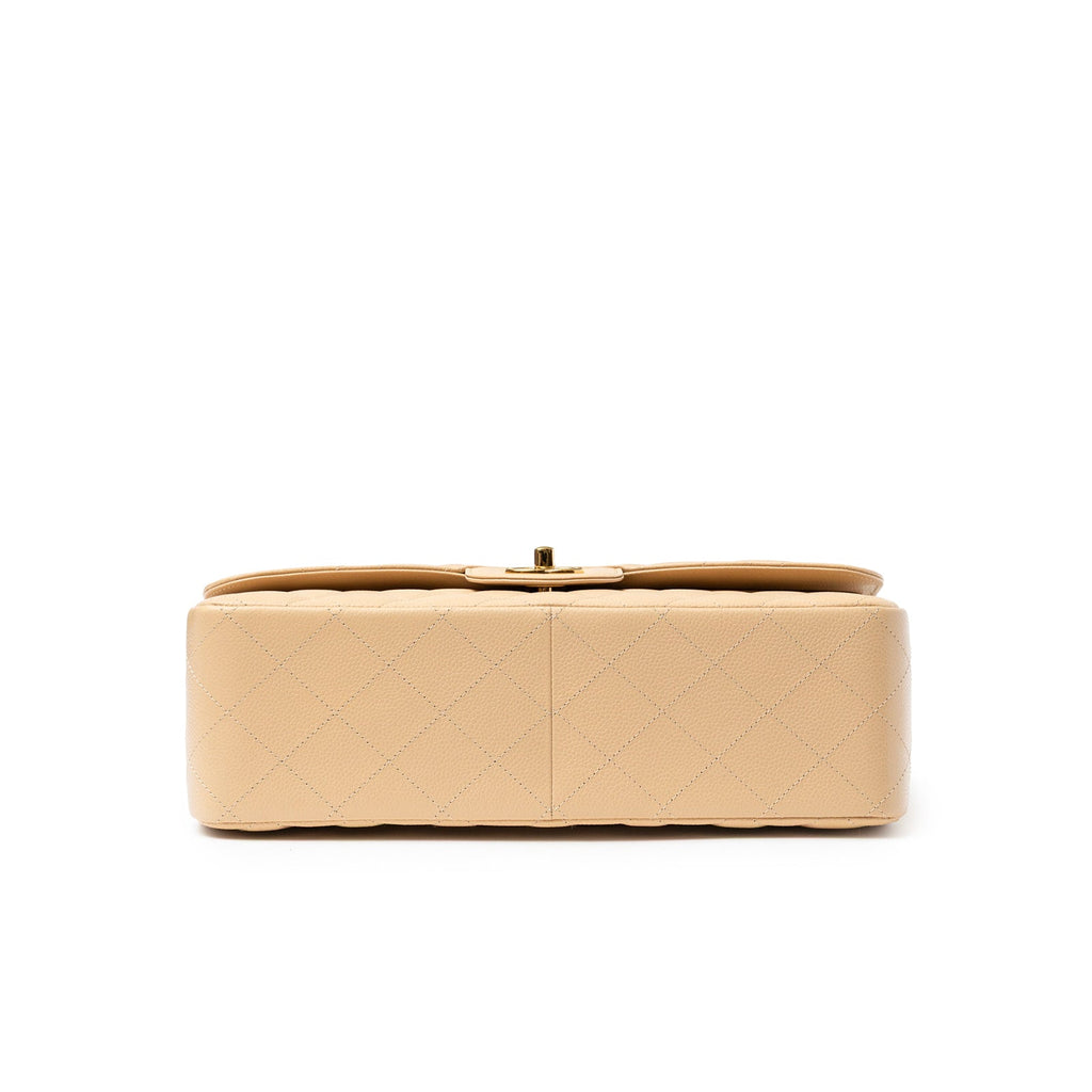 Chanel Classic Flap Jumbo Caviar Beige Gold Hardware
