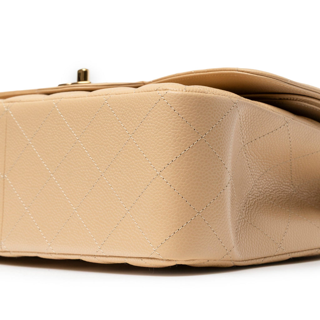 Chanel Classic Flap Jumbo Caviar Beige Gold Hardware