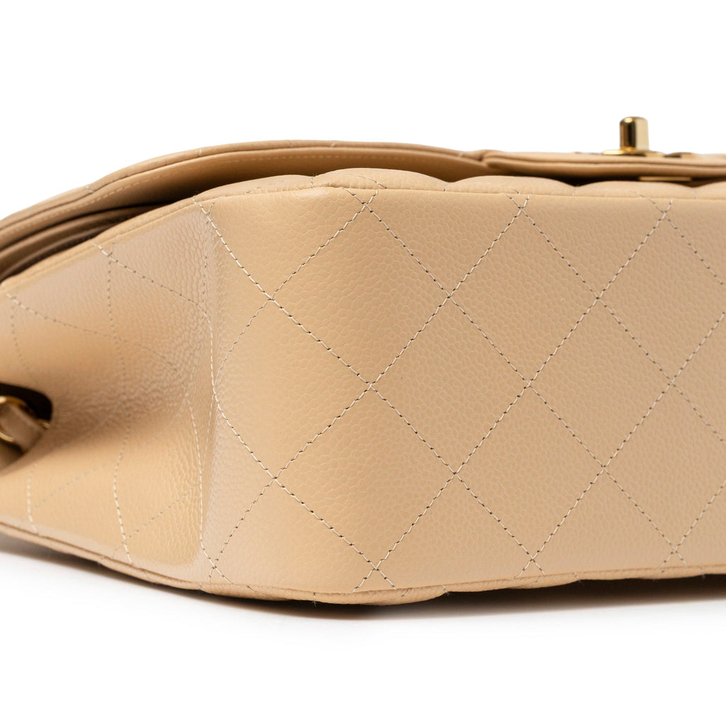 Chanel Classic Flap Jumbo Caviar Beige Gold Hardware
