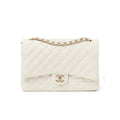 Chanel Classic Flap Maxi Caviar White Gold Hardware