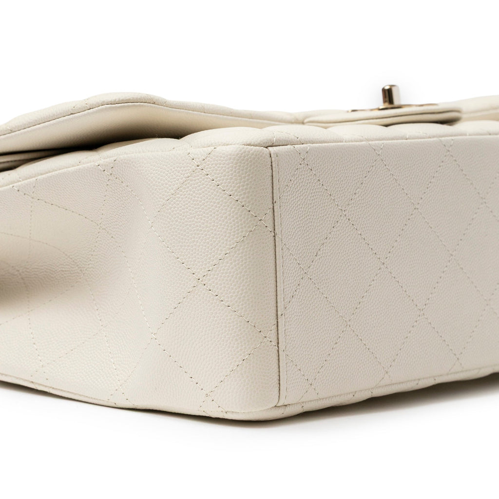 Chanel Classic Flap Maxi Caviar White Gold Hardware